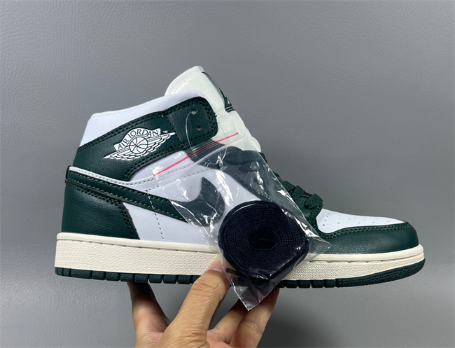 Women Running Weapon Air Jordan 1 White/Green Shoes 518